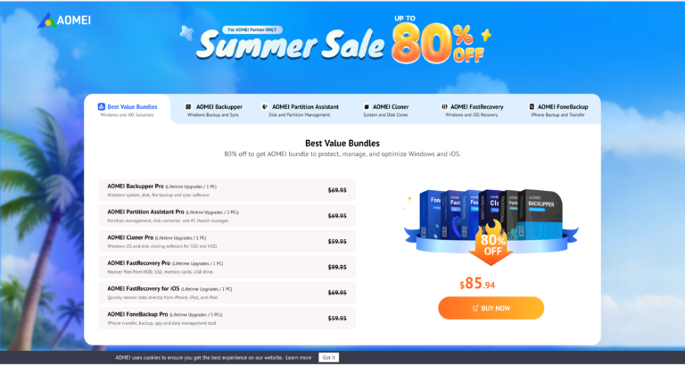 AOMEI Software Flash Sale: Save Up to 80% on Backup, Recovery and Disk Tools